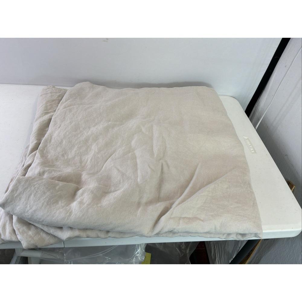 The Citizenry Full/Queen Tan natural 100% French Linen Duvet Cover